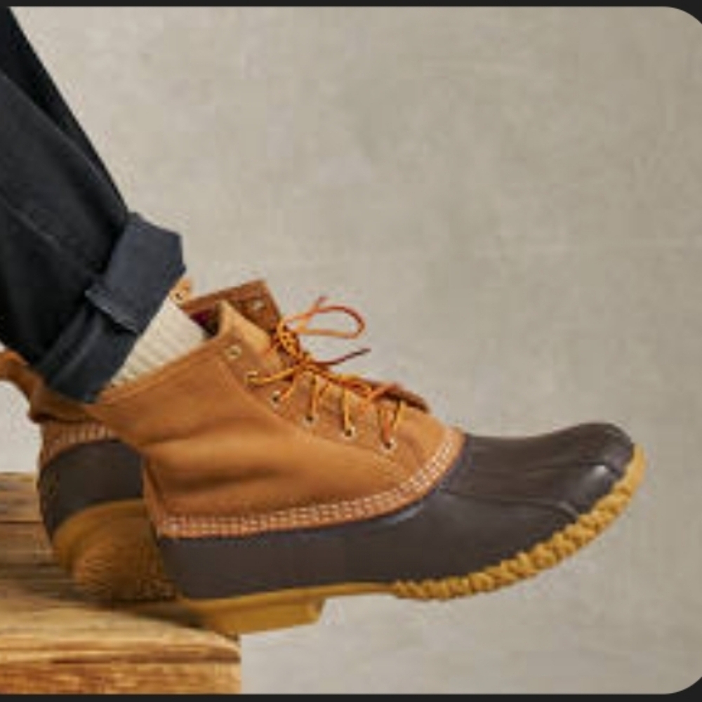 Bean Boots by LL Bean 8" Waterproof Duck Boot Women SZ  6 US Tan Leather/Brown